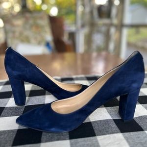 Women's Ivanka Trump blue suede 3-inch heels